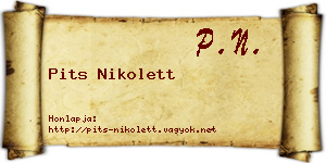 Pits Nikolett névjegykártya